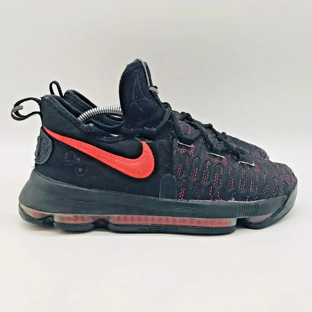 Nike Zoom KD 9 PRM Aunt Pearl GS Sneakers Youth 5.5Y Black Lace Up 869999-060